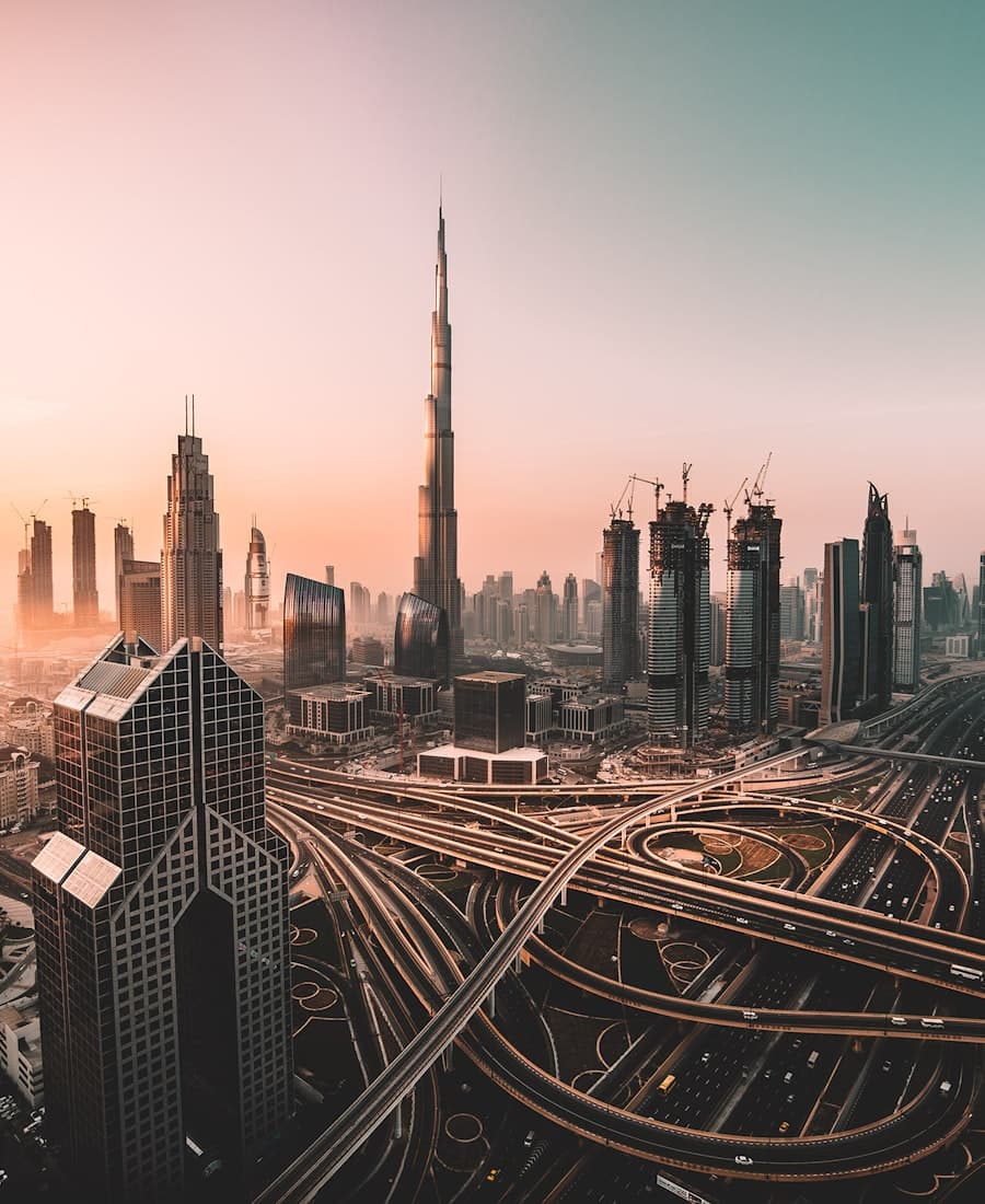 Dubai skyline at dusk